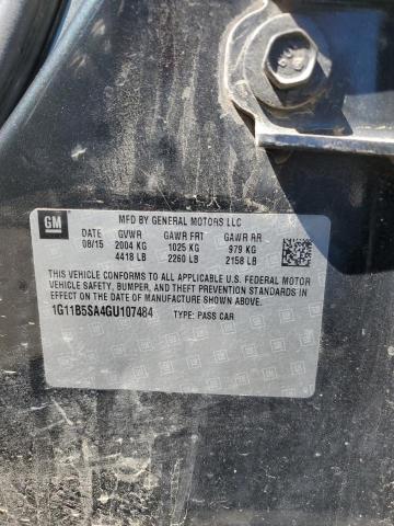 1G11B5SA4GU107484 - 2016 CHEVROLET MALIBU LIM LS GRAY photo 12