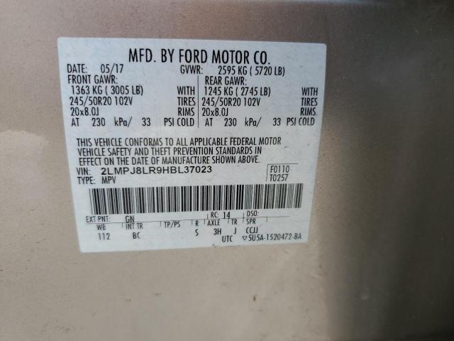 2LMPJ8LR9HBL37023 - 2017 LINCOLN MKX RESERVE Ոսկեգույն լուսանկար 14