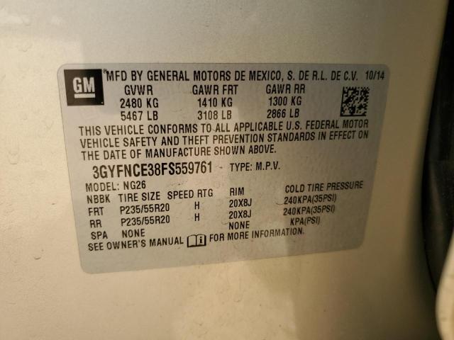 3GYFNCE38FS559761 - 2015 CADILLAC SRX PERFORMANCE COLLECTION Srebrny zdjęcie 12