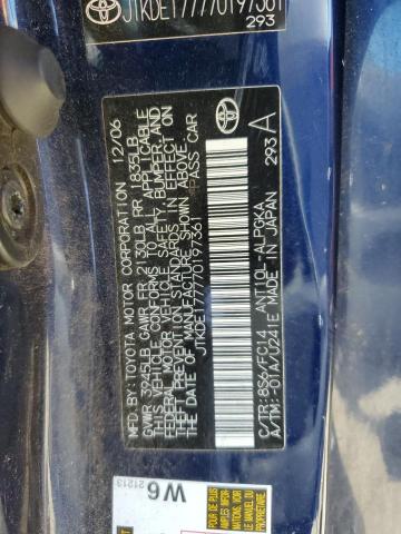 JTKDE177770197361 - 2007 TOYOTA SCION TC Mavi foto 12