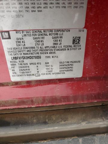 LRBFXFSX0HD079059 - 2017 BUICK ENVISION PREMIUM II MAROON photo 13