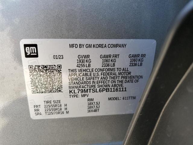 KL79MTSL6PB116111 - 2023 CHEVROLET TRAILBLAZE RS GRAY photo 13