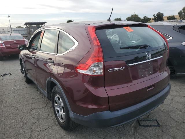 5J6RM3H31DL014595 - 2013 HONDA CR-V LX BURGUNDY photo 2