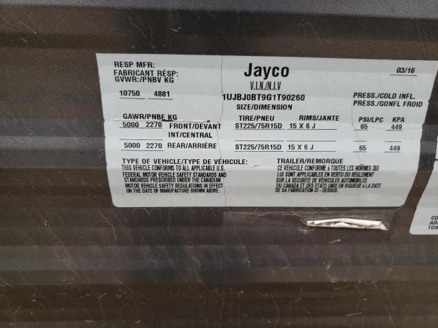 1UJBJ0BT9G1T90260 - 2016 JAYCO JAY FLIGHT TWO TONE photo 10