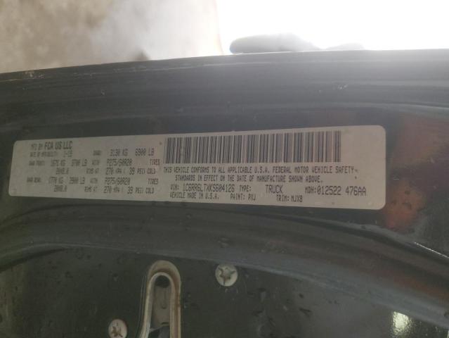 1C6RR6LTXKS604126 - 2019 RAM 1500 CLASS SLT შავი ფოტო 12