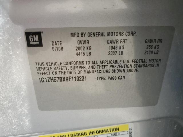 1G1ZH57BX9F119231 - 2009 CHEVROLET MALIBU 1LT SILVER photo 12