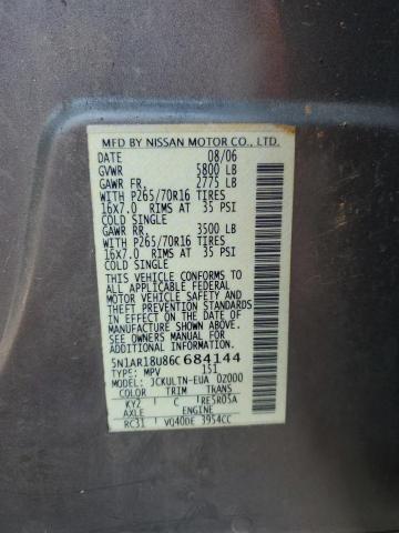 5N1AR18U86C684144 - 2006 NISSAN PATHFINDER LE 绿色 照片 13