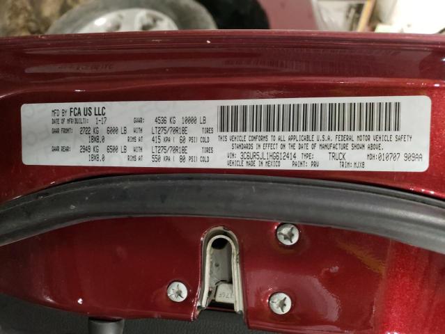 3C6UR5JL1HG612414 - 2017 RAM 2500 SLT ბურგუნდია ფოტო 12