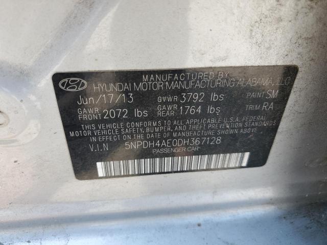 5NPDH4AE0DH367128 - 2013 HYUNDAI ELANTRA GLS SILVER photo 12