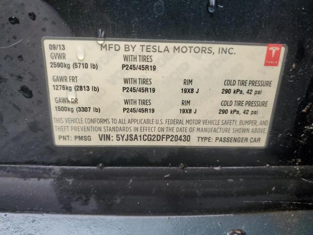 5YJSA1CG2DFP20430 - 2013 TESLA MODEL S 绿色 照片 12