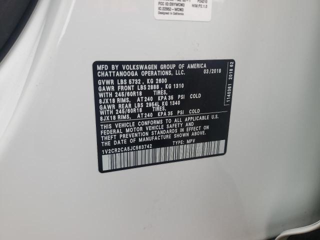 1V2CR2CA5JC563742 - 2018 VOLKSWAGEN ATLAS SE Blanco foto 14
