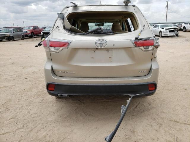 5TDKKRFH7ES024739 - 2014 TOYOTA HIGHLANDER XLE GOLD photo 6