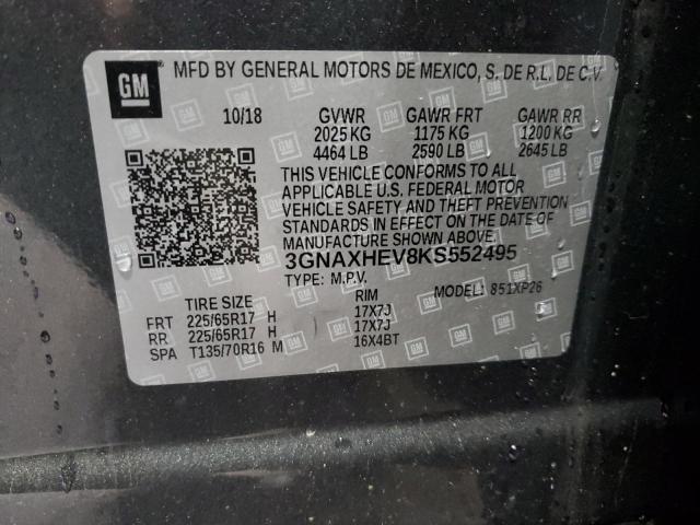 3GNAXHEV8KS552495 - 2019 CHEVROLET EQUINOX LS Қара фото 13