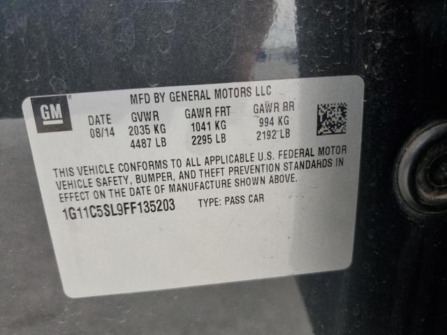 1G11C5SL9FF135203 - 2015 CHEVROLET MALIBU 1LT CHARCOAL photo 12