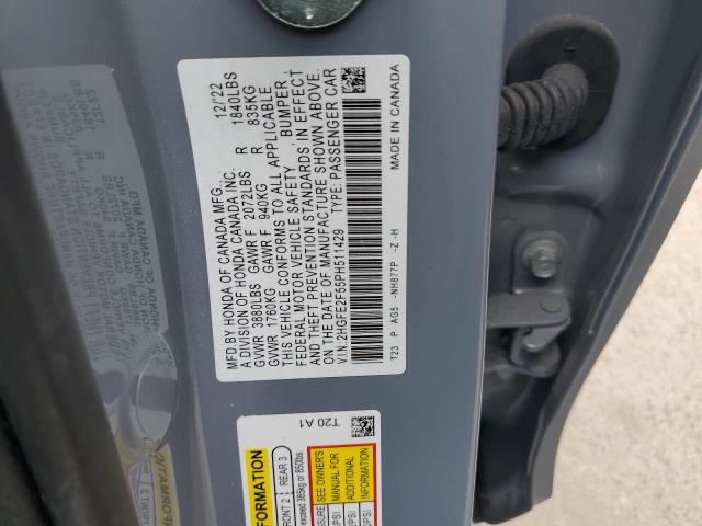 2HGFE2F55PH511429 - 2023 HONDA CIVIC SPORT 蓝色 照片 12