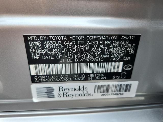 JTHBE1BL6D5009610 - 2013 LEXUS GS 350 SILVER photo 12