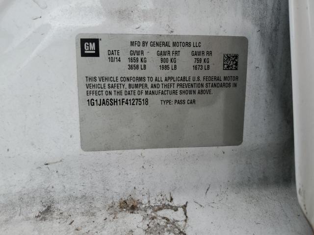 1G1JA6SH1F4127518 - 2015 CHEVROLET SONIC LS თეთრი ფოტო 12