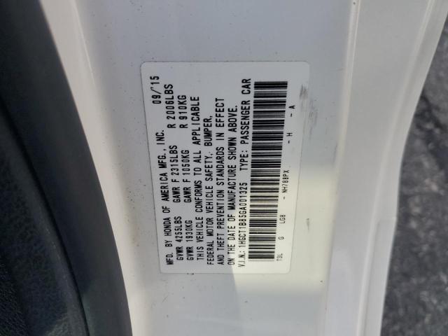 1HGCT1B85GA001325 - 2016 HONDA ACCORD EXL WHITE photo 12