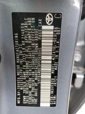 5YFB4MDE9PP069845 - 2023 TOYOTA COROLLA LE Mavi foto 12