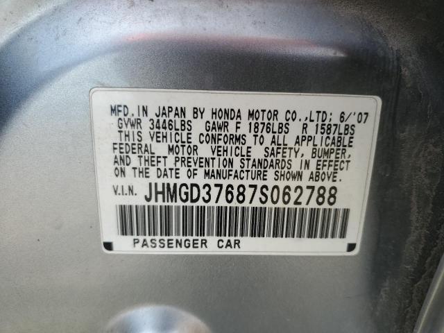 JHMGD37687S062788 - 2007 HONDA FIT S 银色 照片 13