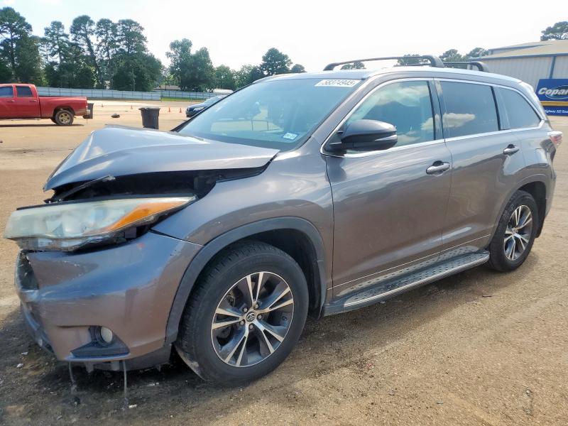 5TDKKRFH5GS125944 - 2016 TOYOTA HIGHLANDER XLE GRAY photo 1