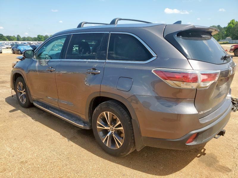 5TDKKRFH5GS125944 - 2016 TOYOTA HIGHLANDER XLE GRAY photo 2