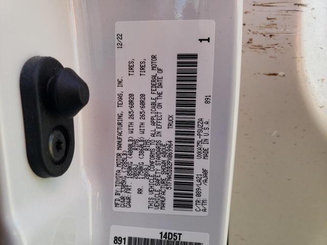 5TFNA5DB2PX069964 - 2023 TOYOTA TUNDRA CREWMAX PLATINUM Weiß Foto 12