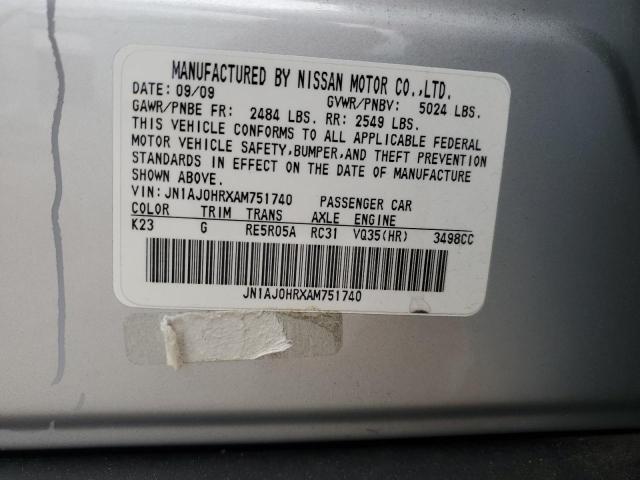 JN1AJ0HRXAM751740 - 2010 INFINITI EX35 BASE 银色 照片 13