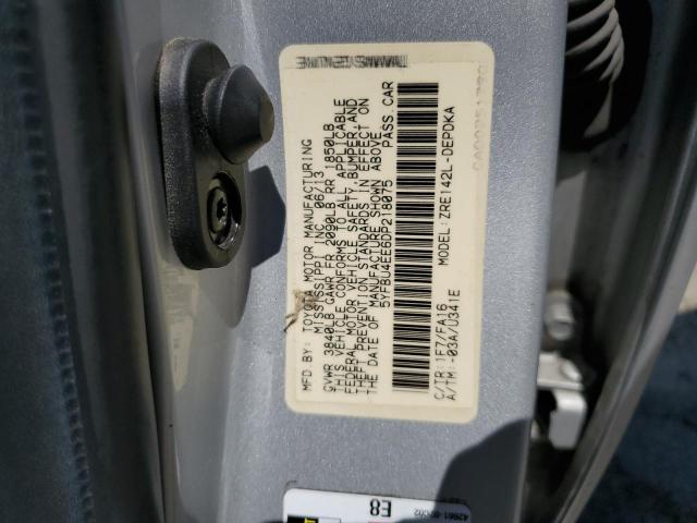 5YFBU4EE6DP218075 - 2013 TOYOTA COROLLA BASE SILVER photo 12