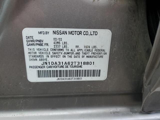 JN1DA31A62T318801 - 2002 NISSAN MAXIMA GLE SILVER photo 12