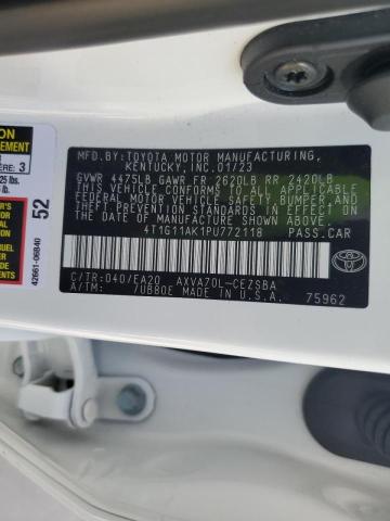 4T1G11AK1PU772118 - 2023 TOYOTA CAMRY SE NIGHT SHADE WHITE photo 12
