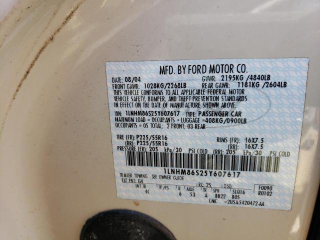 1LNHM86S25Y607617 - 2005 LINCOLN LS 白色 照片 12