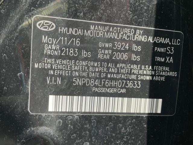 5NPD84LF6HH073633 - 2017 HYUNDAI ELANTRA SE BLACK photo 10