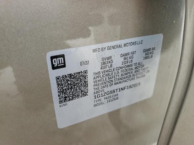 1G1ZG5ST1NF182019 - 2022 CHEVROLET MALIBU RS TAN photo 13