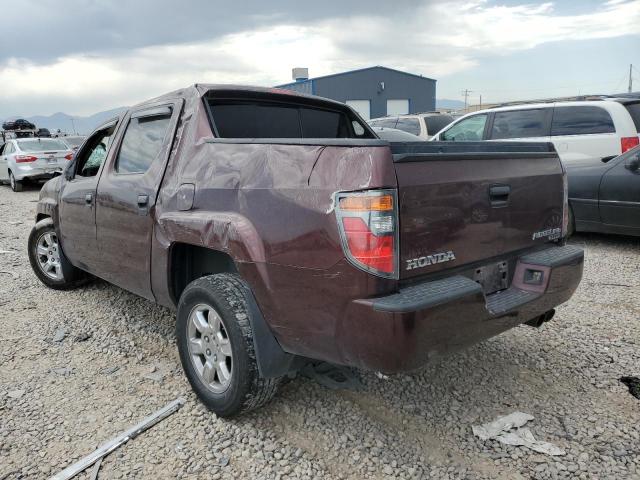 2HJYK16257H534186 - 2007 HONDA RIDGELINE RT BURGUNDY photo 2