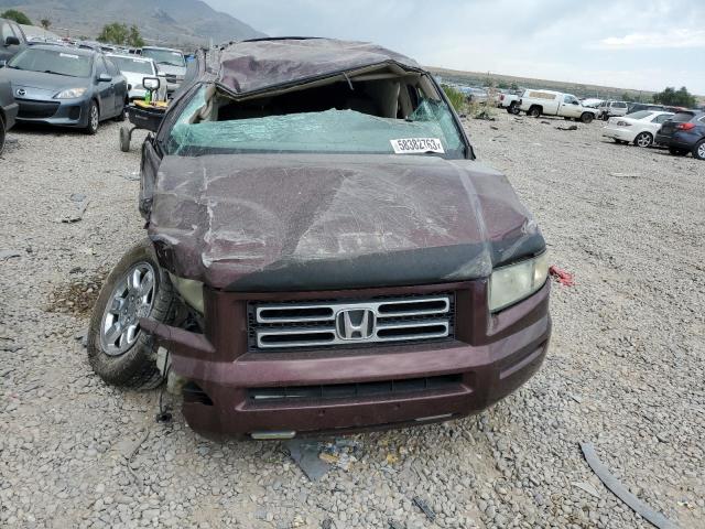 2HJYK16257H534186 - 2007 HONDA RIDGELINE RT BURGUNDY photo 5