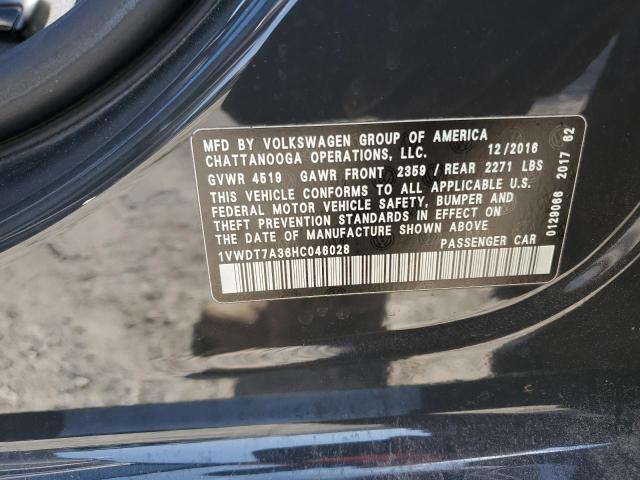 1VWDT7A36HC046028 - 2017 VOLKSWAGEN PASSAT R-LINE Boz foto 12