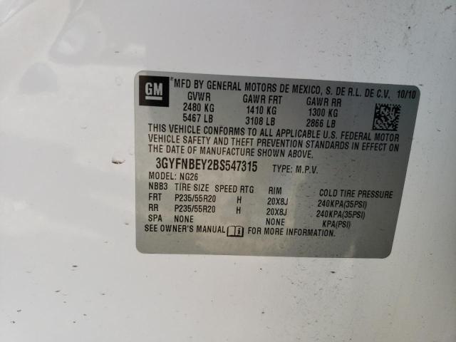 3GYFNBEY2BS547315 - 2011 CADILLAC SRX PERFORMANCE COLLECTION Ақ фото 13