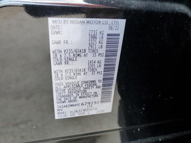 5N1AR2MNXFC679192 - 2015 NISSAN PATHFINDER S BLACK photo 13