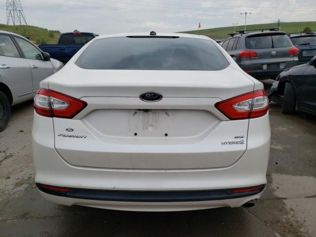 3FA6P0LU0DR164767 - 2013 FORD FUSION SE HYBRID WHITE photo 6