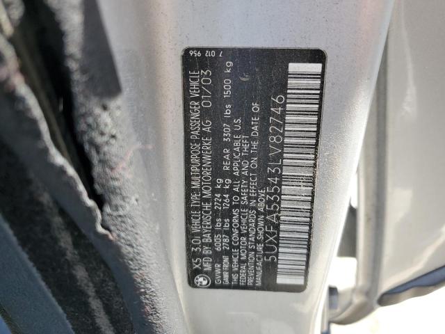 5UXFA53543LV82746 - 2003 BMW X5 3.0I SILVER photo 13