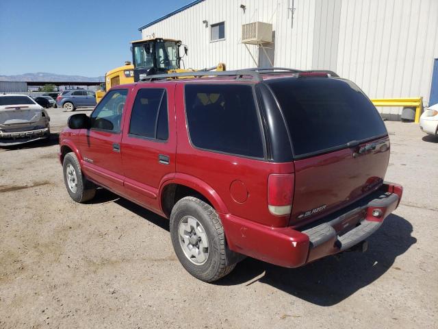 1GNDT13W92K143591 - 2002 CHEVROLET BLAZER RED photo 2