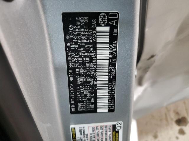 2T1KR32E65C484634 - 2005 TOYOTA COROLLA MA XR SILVER photo 12