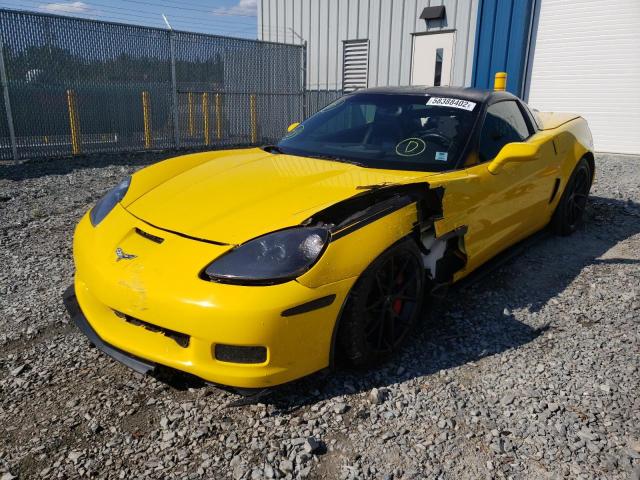 1G1YZ26E795114318 - 2009 CHEVROLET CORVETTE Z06 YELLOW photo 2