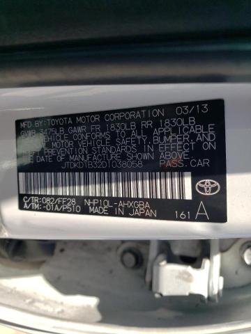 JTDKDTB32D1038058 - 2013 TOYOTA PRIUS C WHITE photo 12