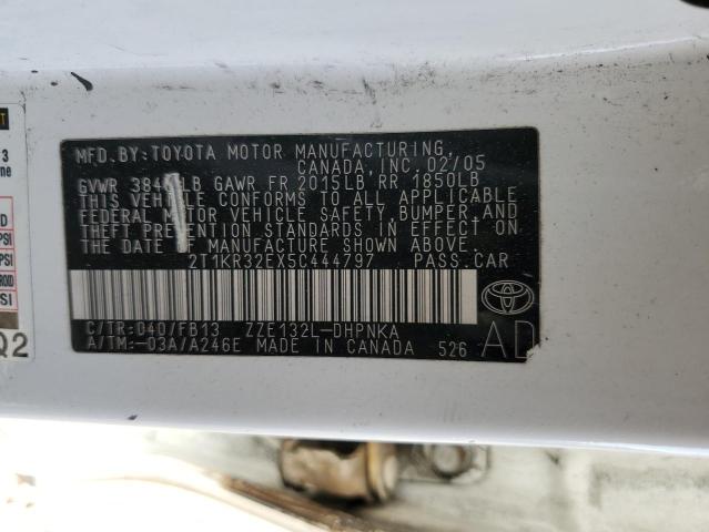 2T1KR32EX5C444797 - 2005 TOYOTA COROLLA MA XR WHITE photo 13