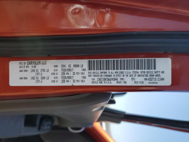 1D8GT28K58W245846 - 2008 DODGE NITRO SXT ORANGE photo 12