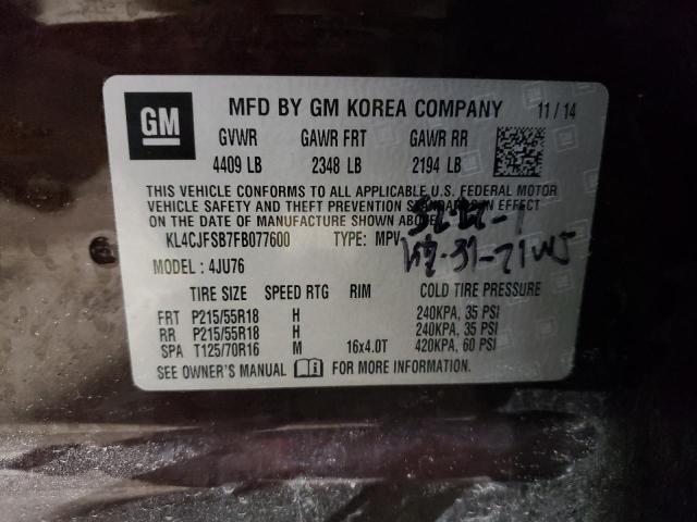 KL4CJFSB7FB077600 - 2015 BUICK ENCORE CONVENIENCE 棕色 照片 13