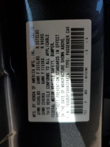 19UUB2F5XHA004624 - 2017 ACURA TLX TECH GRAY photo 13