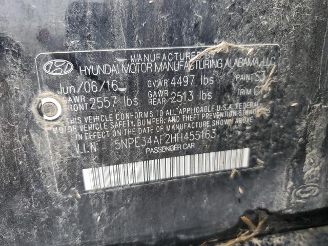 5NPE34AF2HH455163 - 2017 HYUNDAI SONATA SPORT 黑色 照片 12